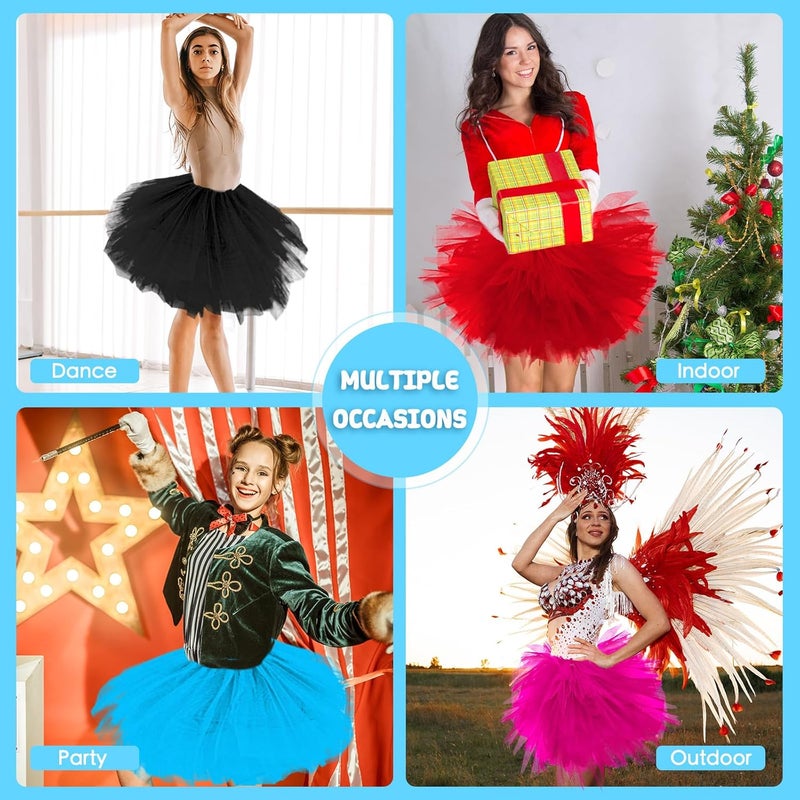 Fynnsure Tutu Skirts for Women 5 Layered Tutu 80s Outfit Adult Halloween Costume Women Tulle Skirt Puffy Skirts Dance Skirt - Image 2